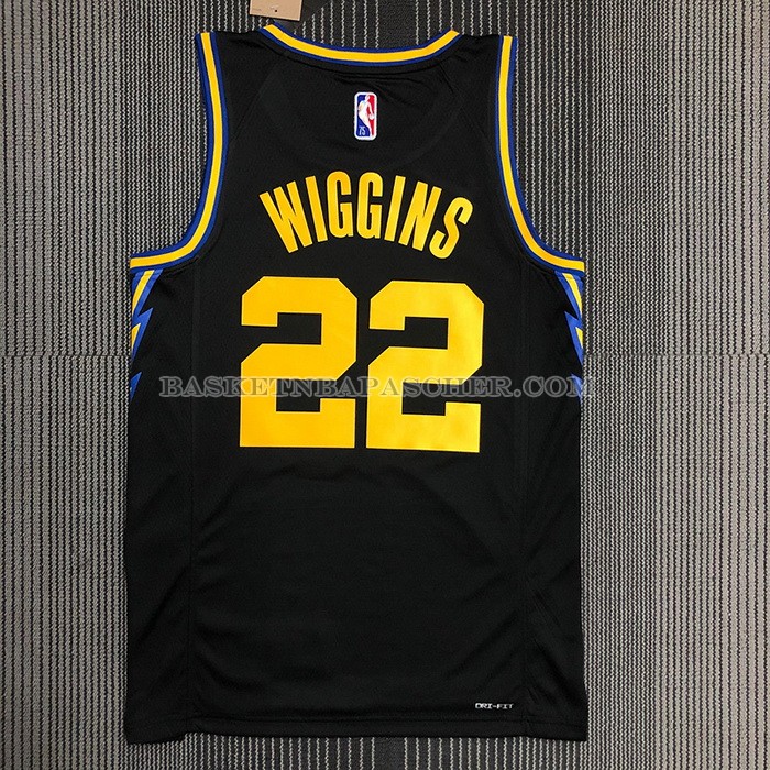 Maillot Golden State Warriors Andrew Wiggins NO 22 Ville 2021-22 Noir